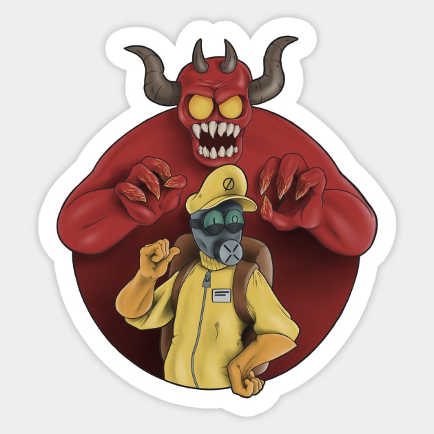 Dexter and Moloch - Spooky Month Sticker by jeffective